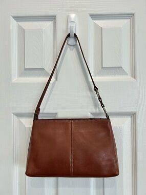 Wilsons Leather Pelle Studio Tan Brown Small Shoulder Bag with Ring Accents